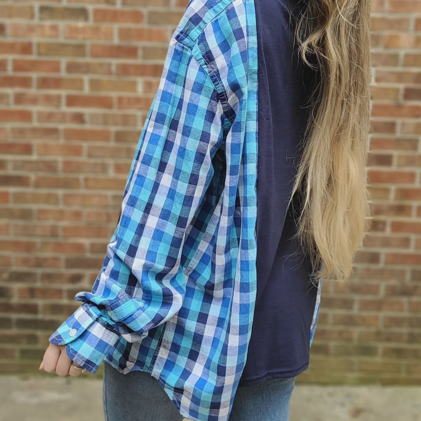 Plaid x tee with carhartt logo