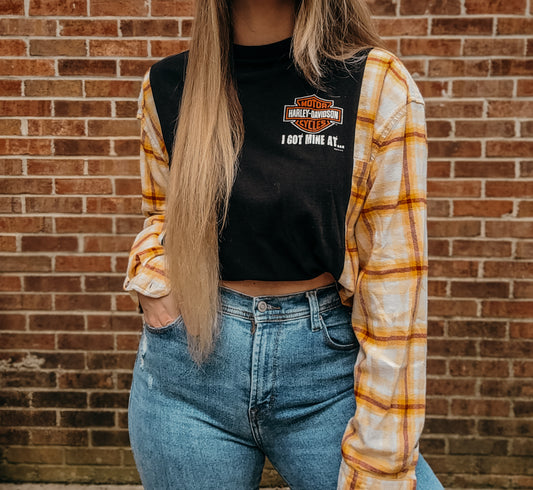 Harley Davidson tee x plaid