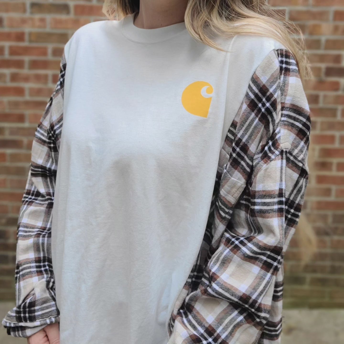 Flannel tee with carhartt logo