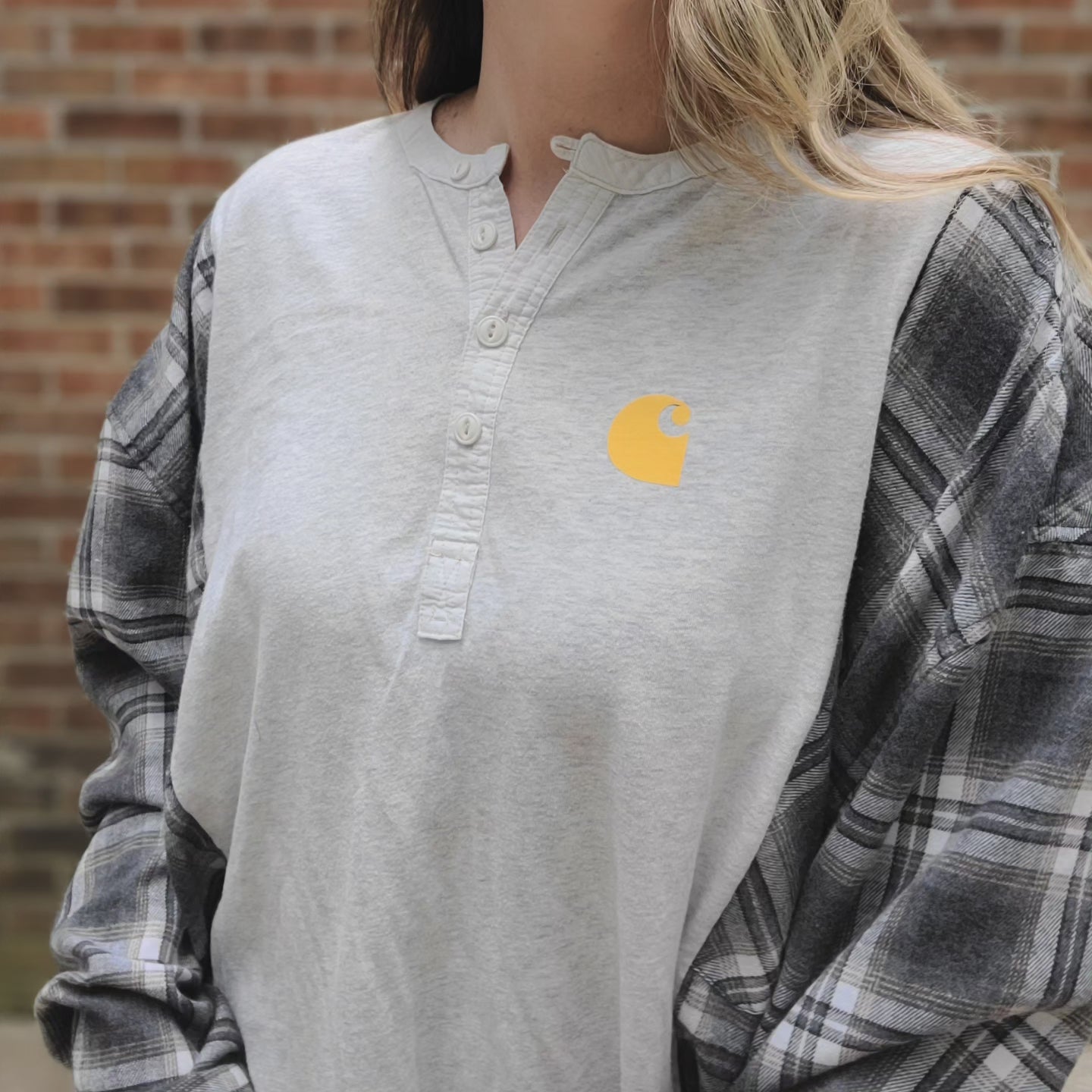 Henley x flannel with carhartt logo (flannel is NWT)