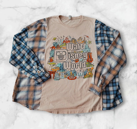 🤍 Walt Disney World two tone flannel tee