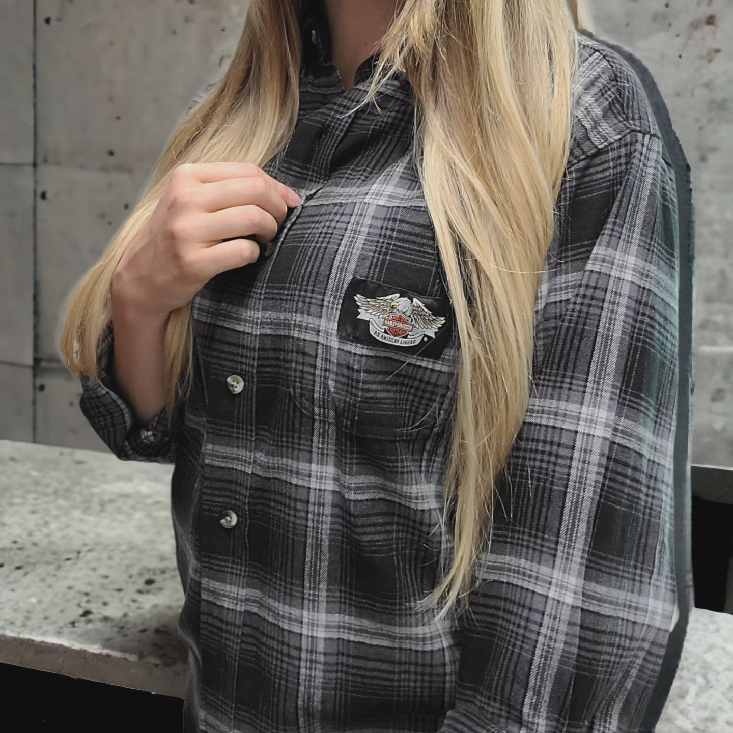 Reworked Harley Davidson flannel