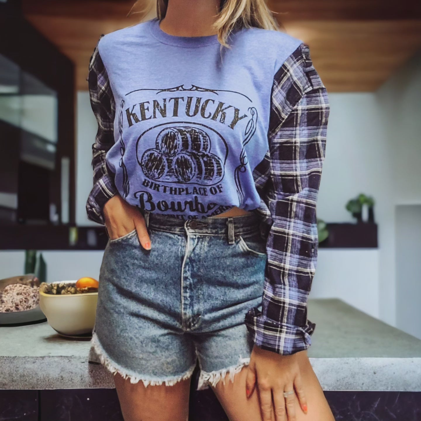 Kentucky bourbon tee x  flannel