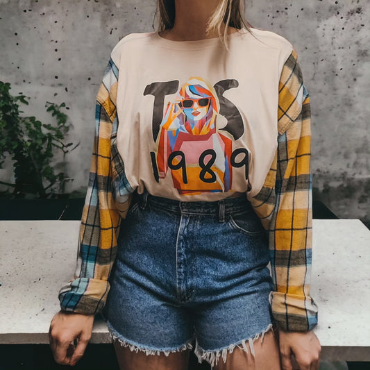 Taylor Swift tee x flannel