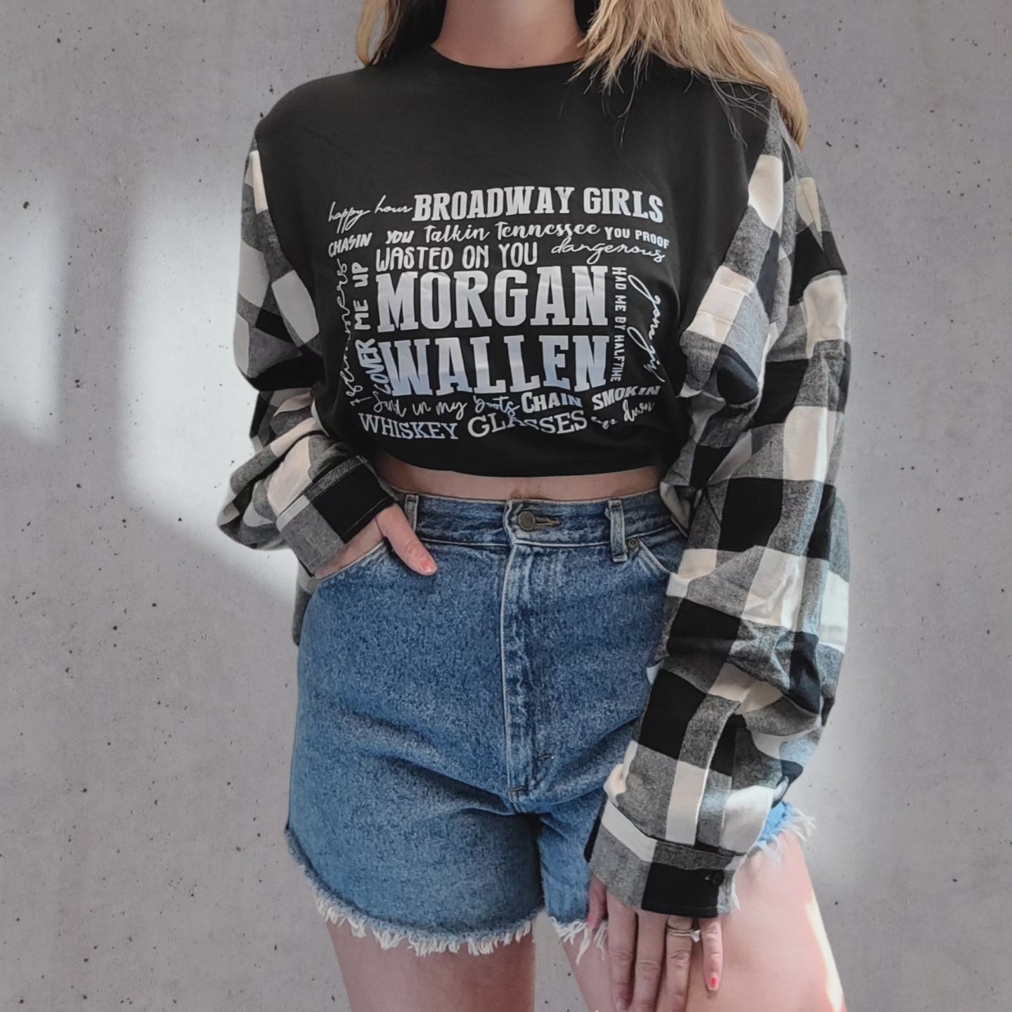 Morgan Wallen tee x flannel