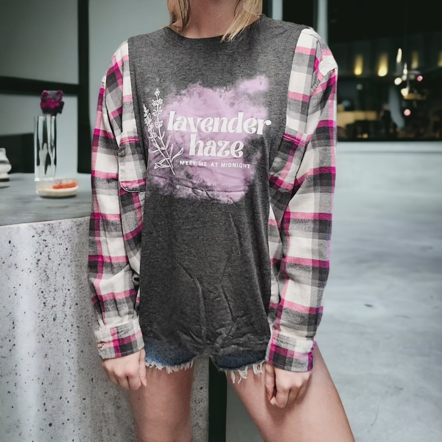 Taylor Swift lavender haze tee x flannel