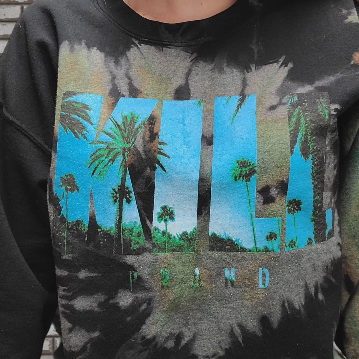 Kill Brand reverse tie dye crewneck