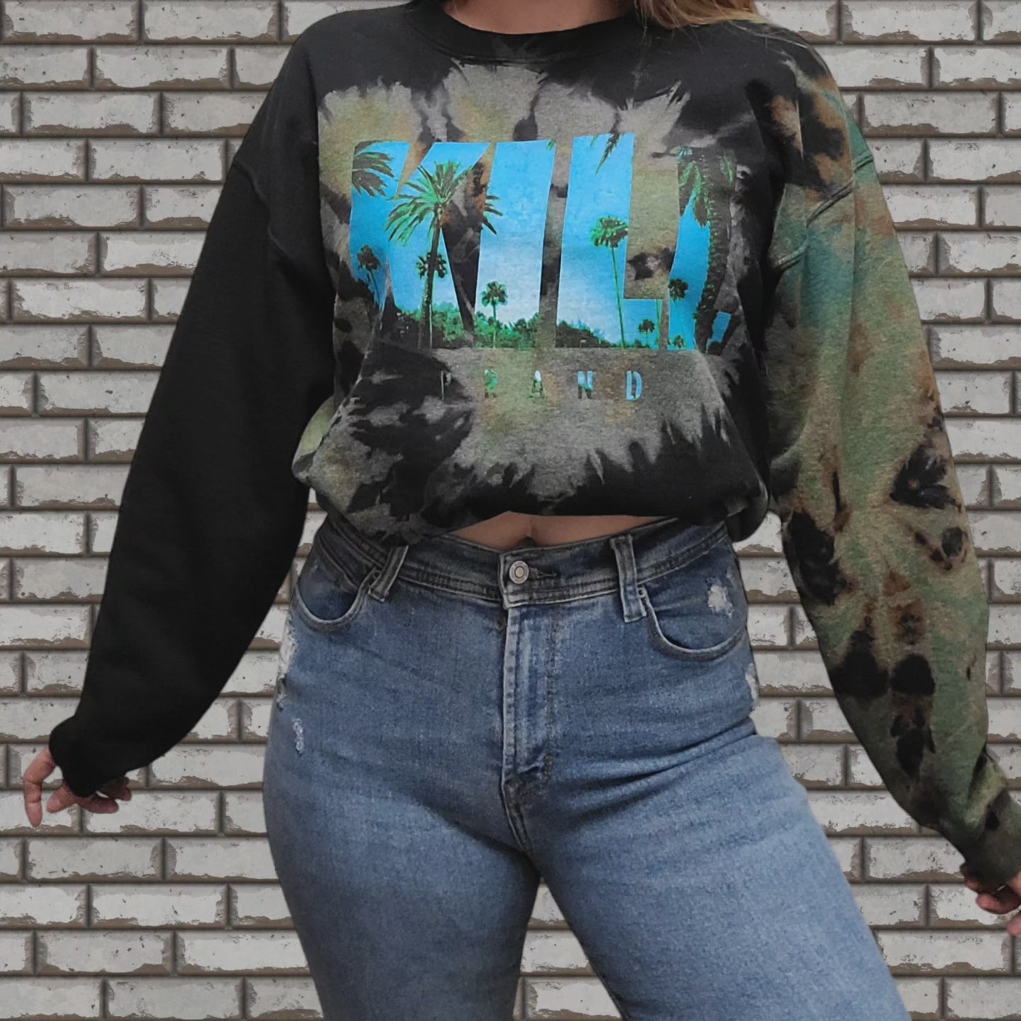 Kill Brand reverse tie dye crewneck