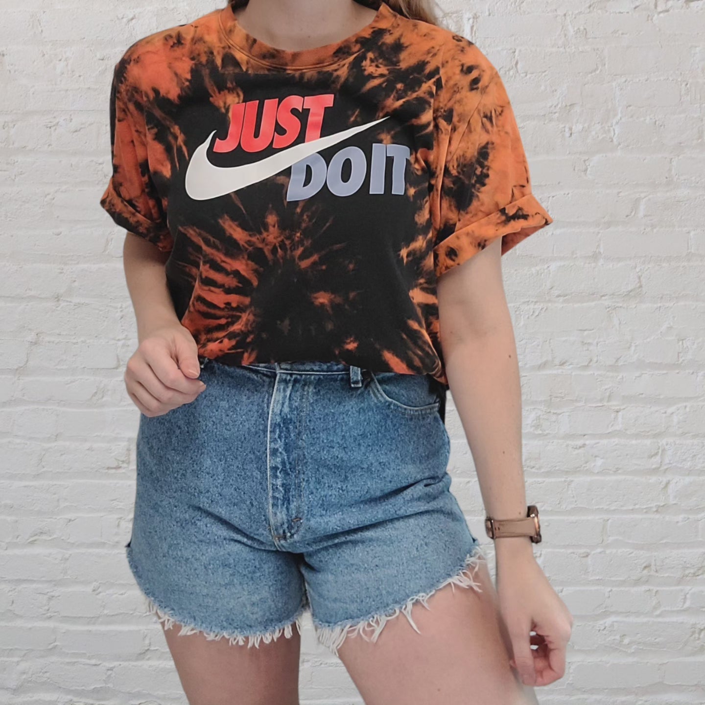 Reverse tie dye Nike tee