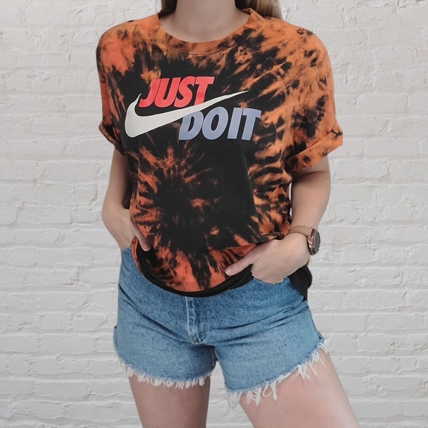 Reverse tie dye Nike tee