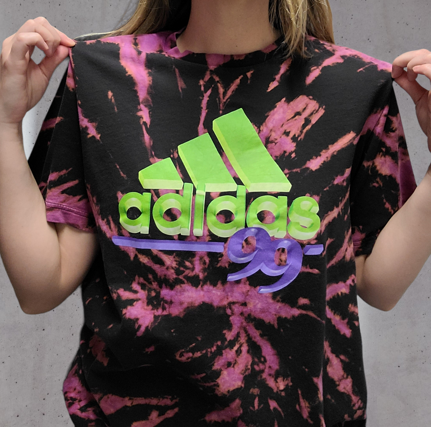 Custom Tie Dyed Adidas Tee size XL