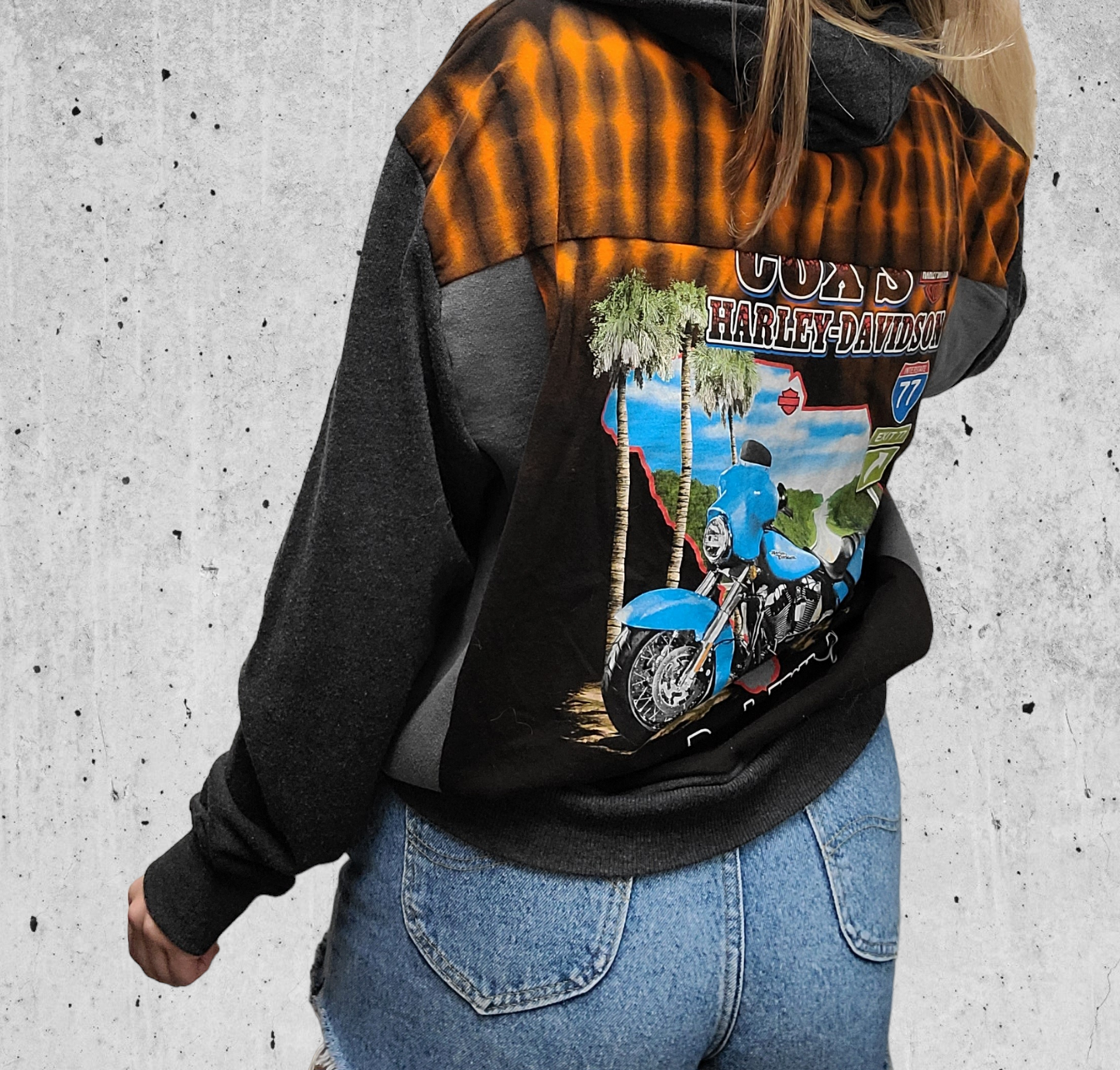 Harley Davidson patchwork hoodie🏍