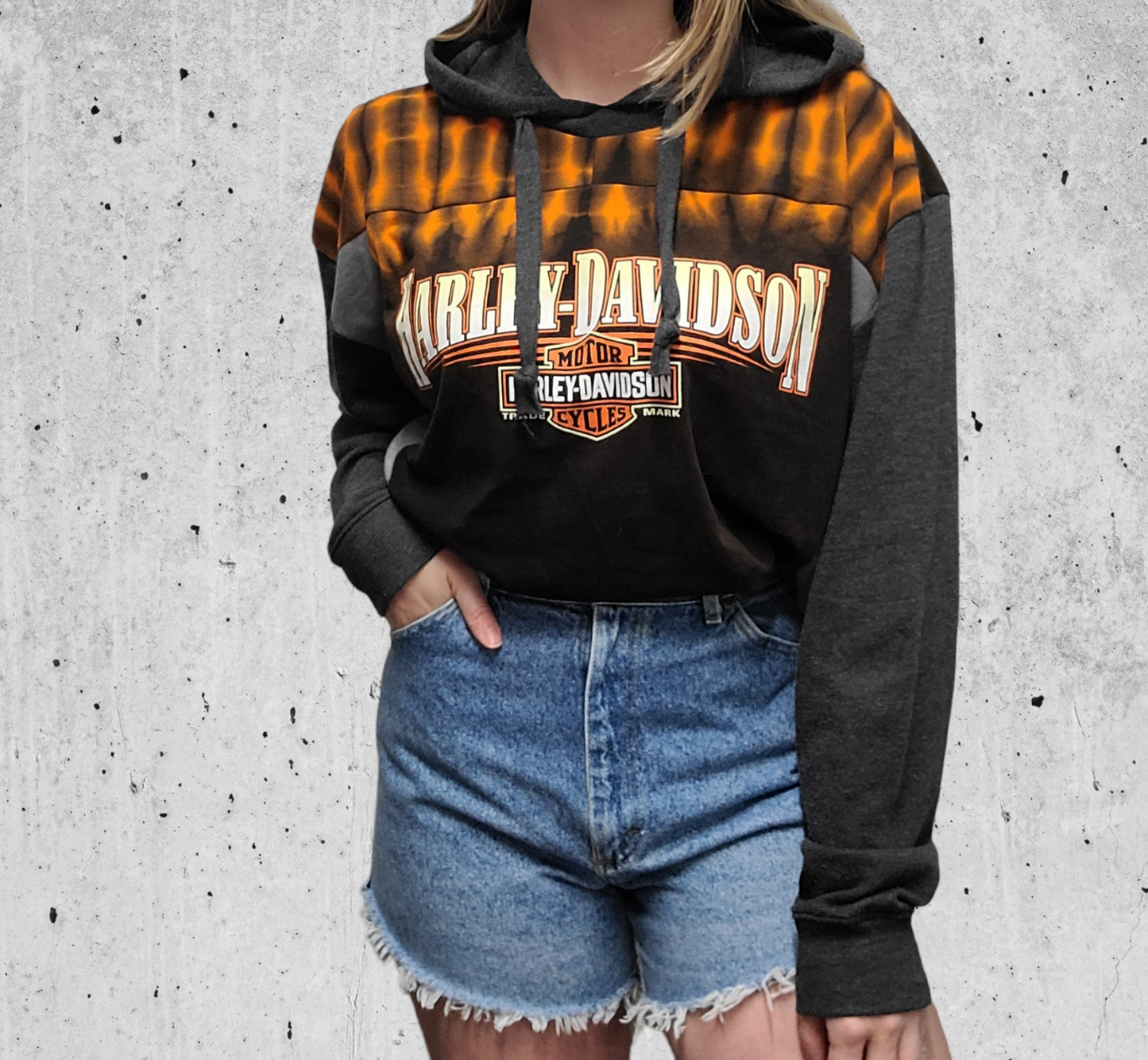 Harley Davidson patchwork hoodie🏍