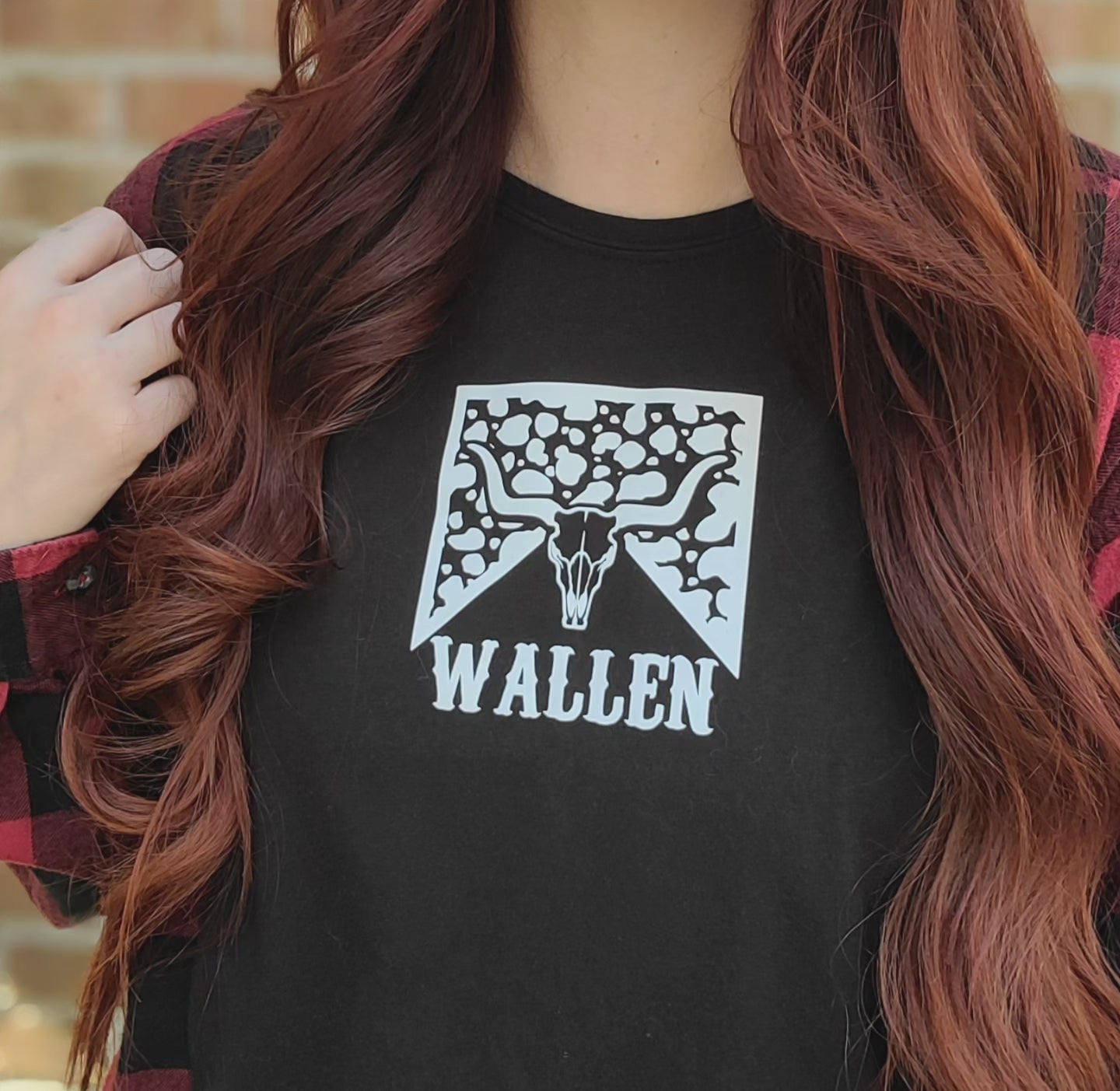 Buffalo plaid Morgan Wallen flannel tee