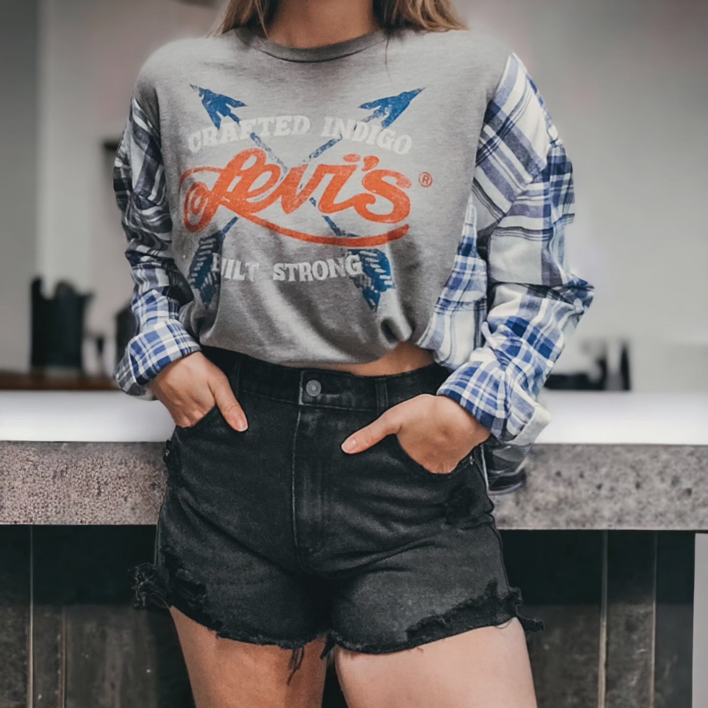 Levi's flannel tee