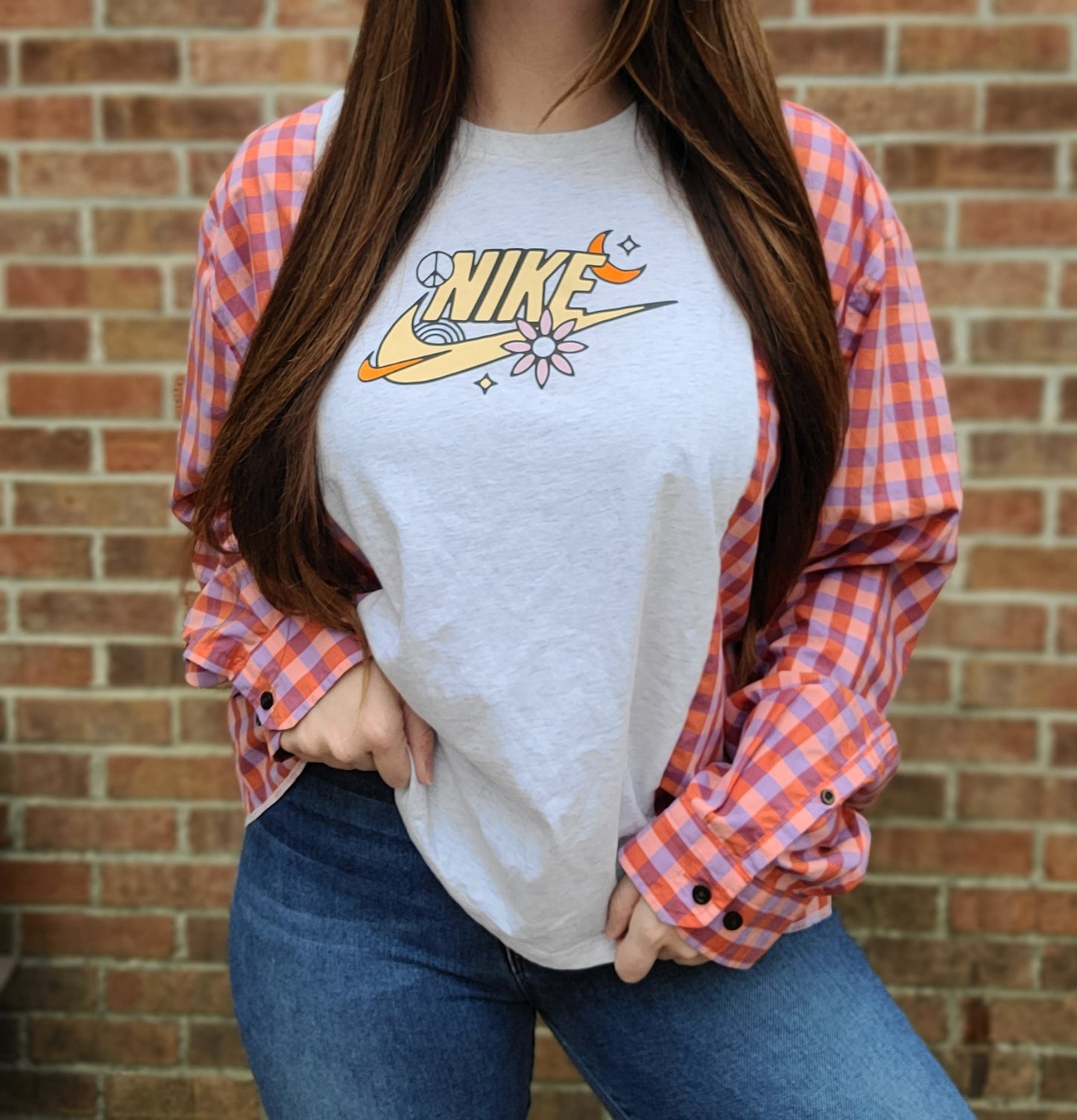 Nike tee x plaid