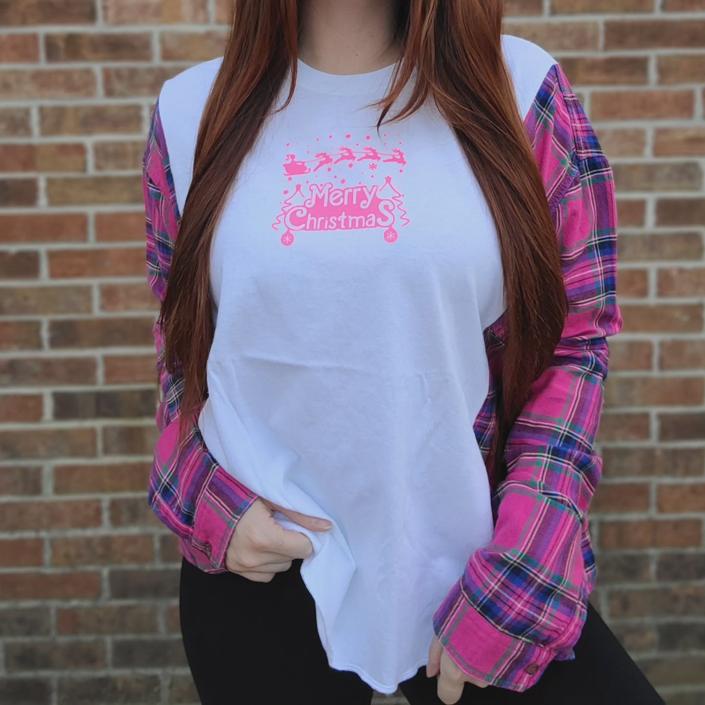 Barbie Christmas flannel tee