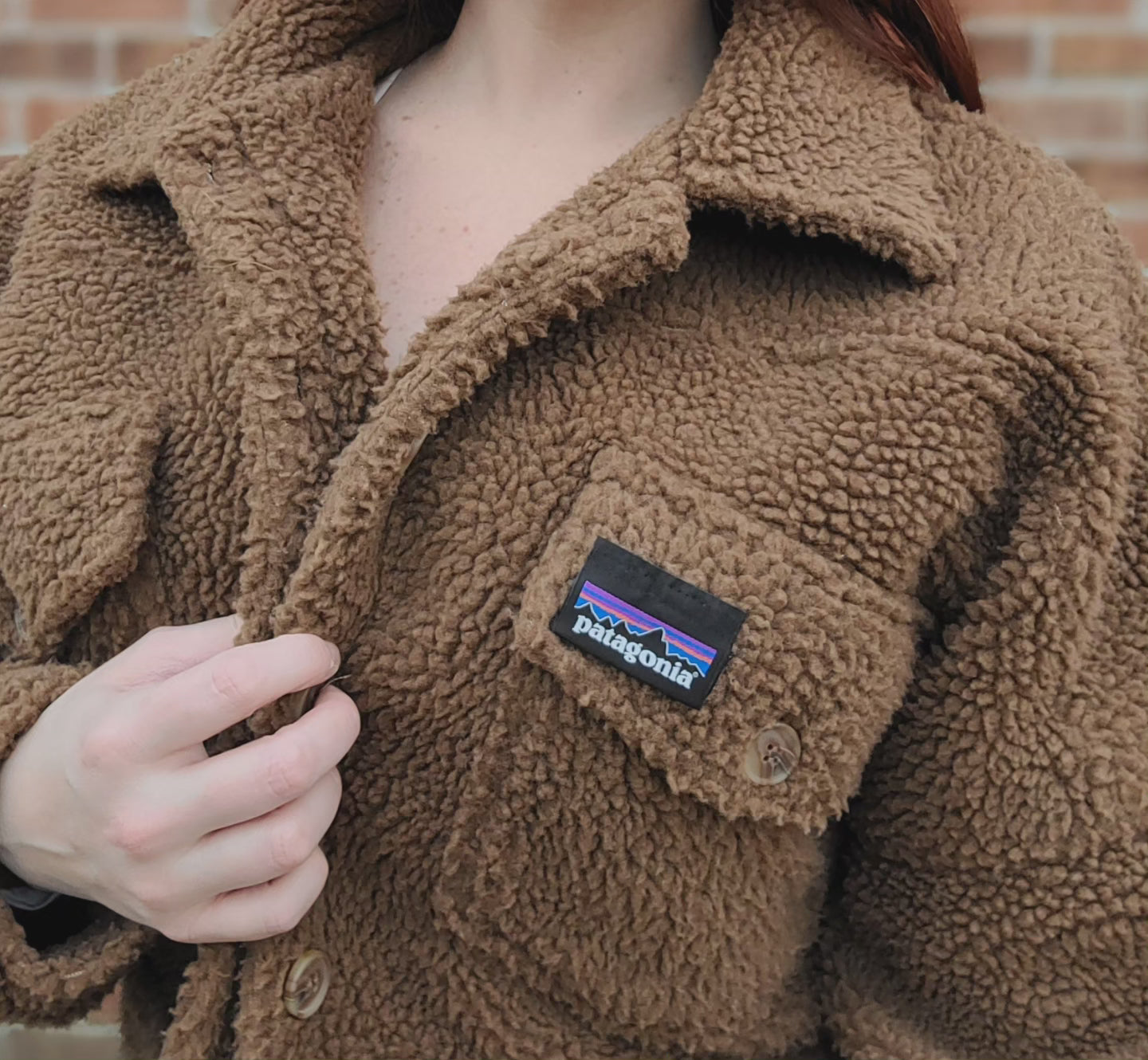 Cropped Sherpa Jacket with Patagonia patch