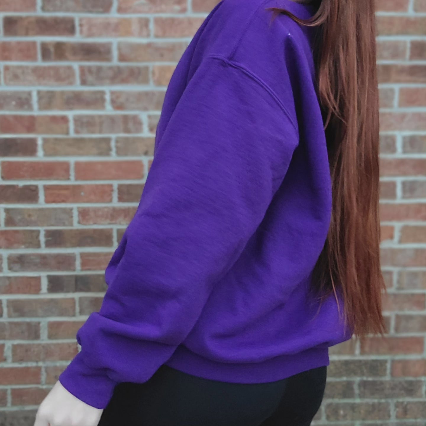 Vintage thick purple crewneck with glitter carhartt logo