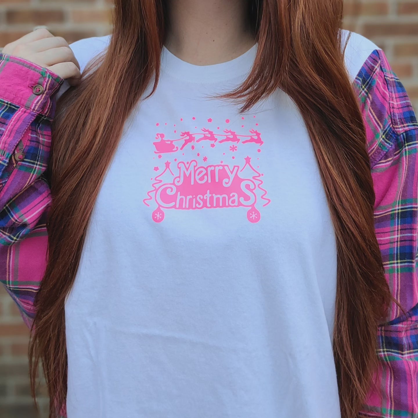 Barbie Christmas flannel tee