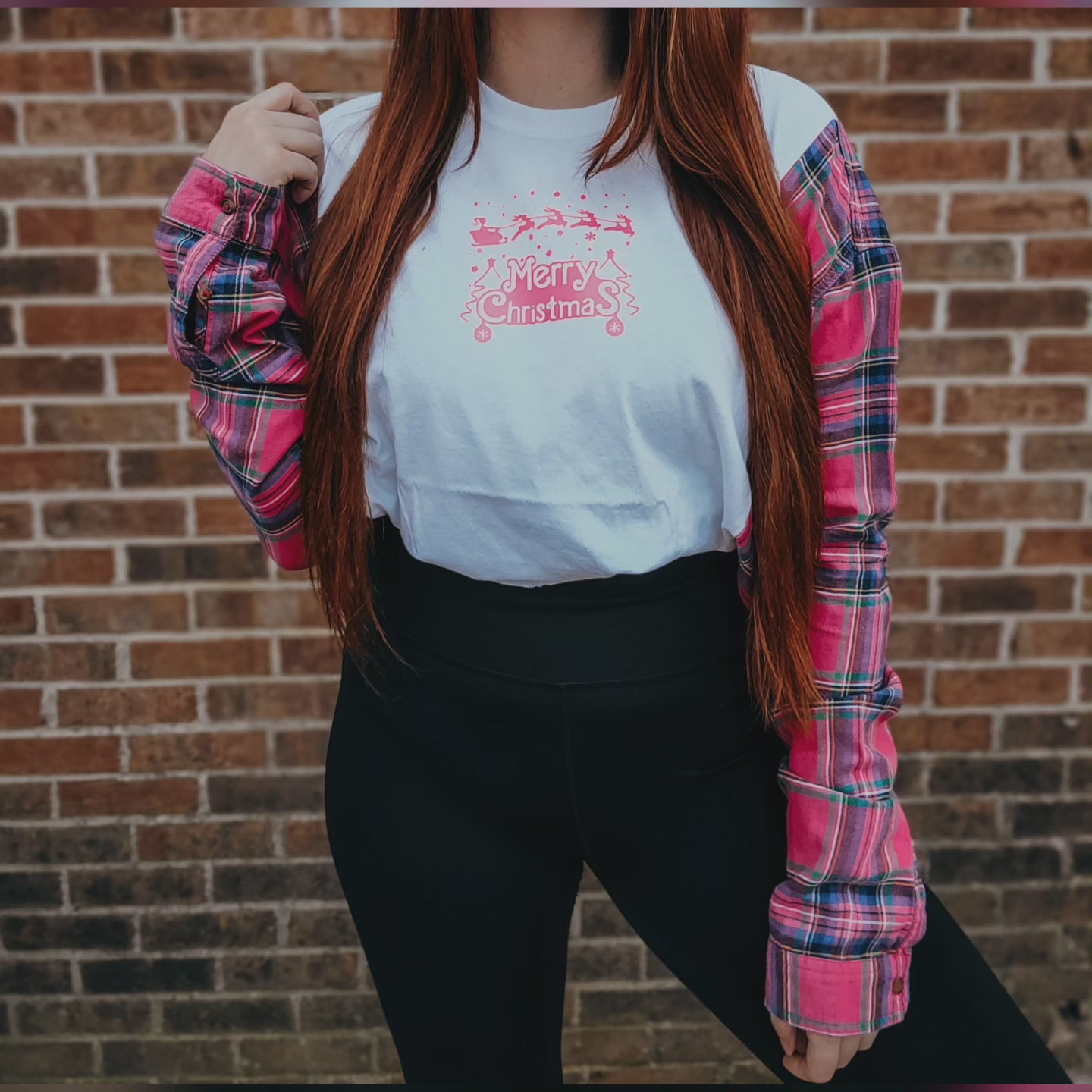 Barbie Christmas flannel tee