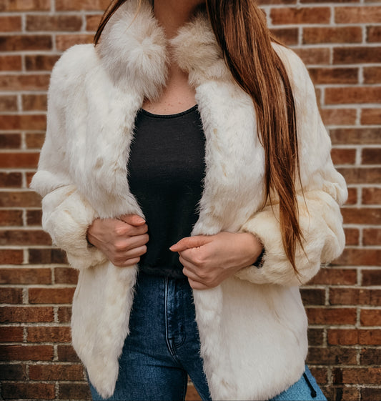 Vintage authentic rabbit fur coat