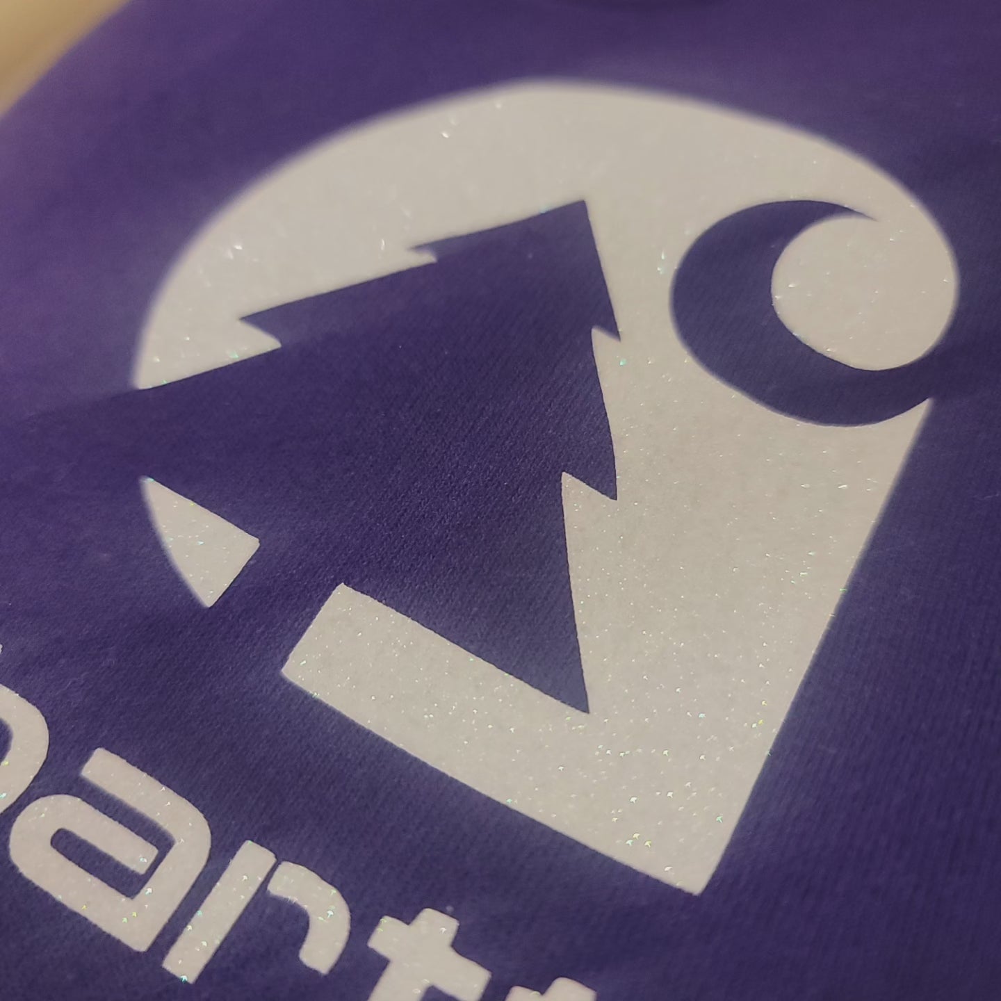 Vintage thick purple crewneck with glitter carhartt logo