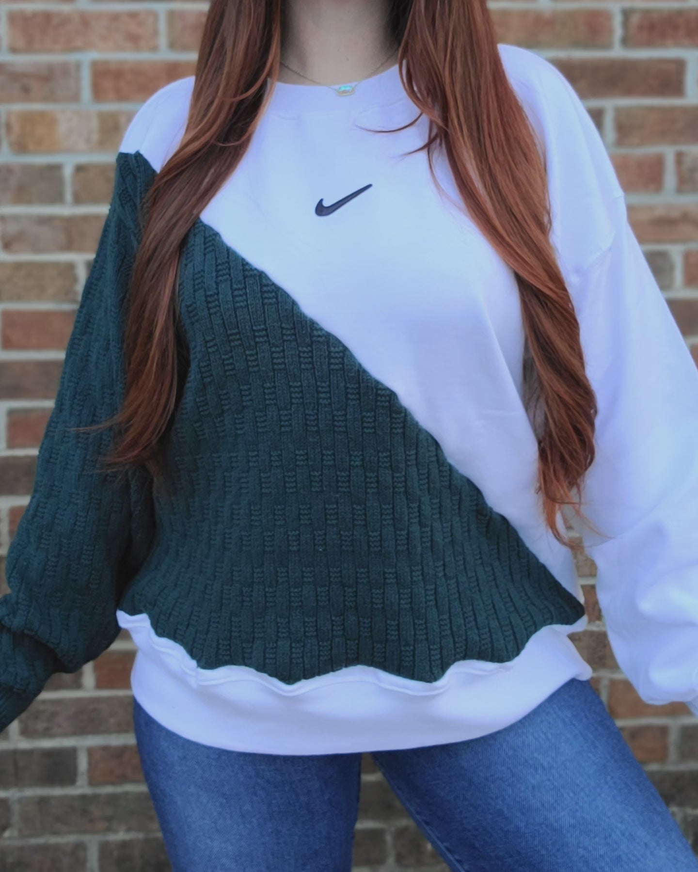 Vintage sweater x crewneck with nike patch