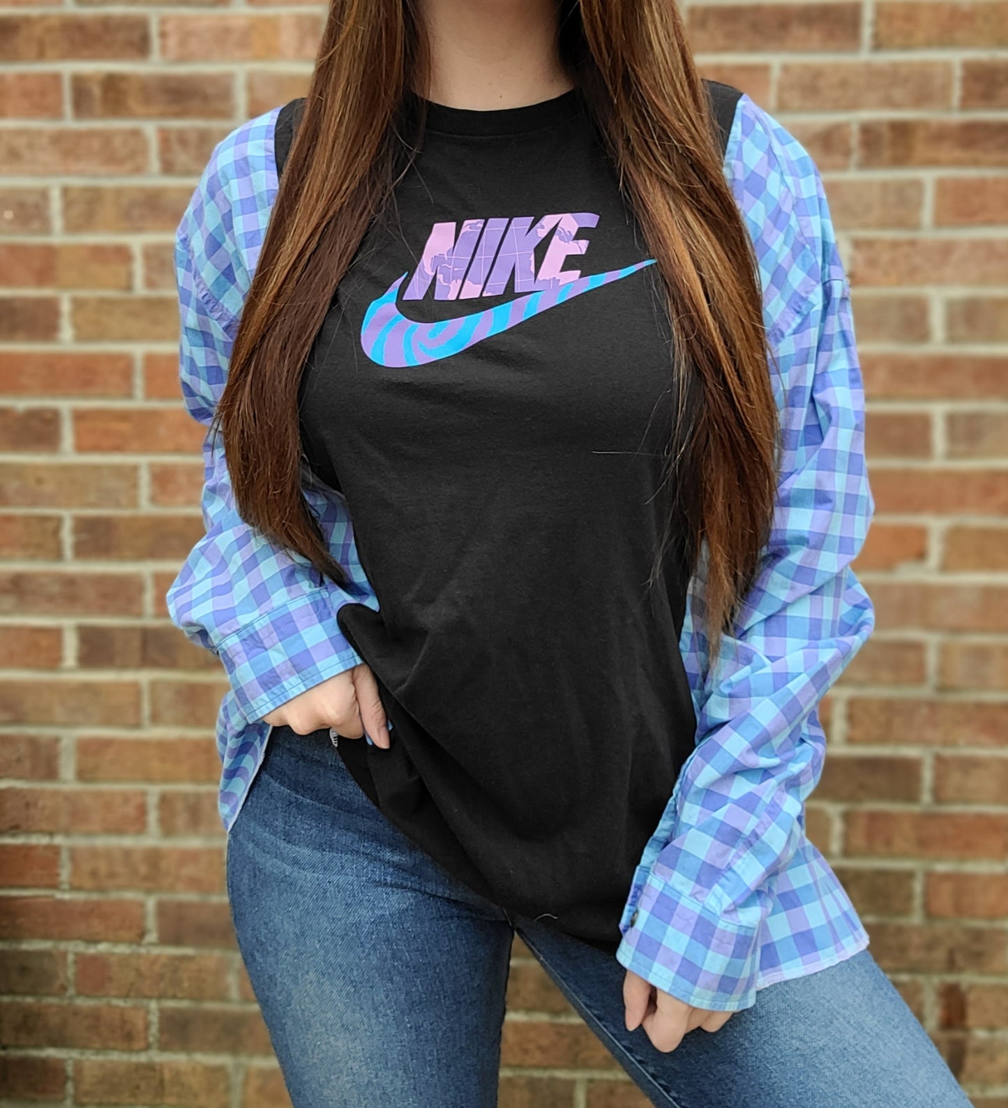 Nike tee x plaid