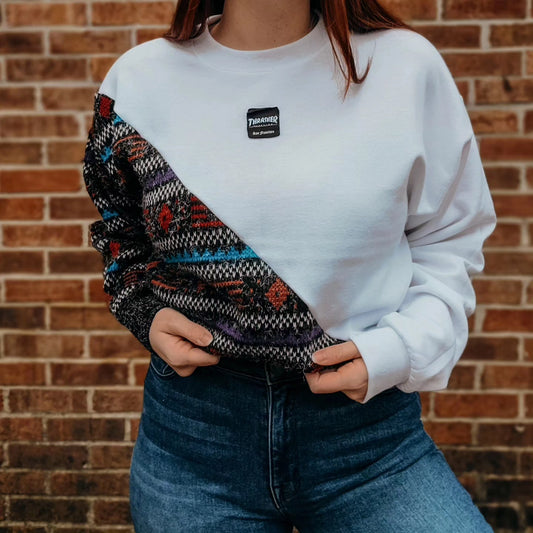 Vintage textured sweater x crewneck with Thrasher patch