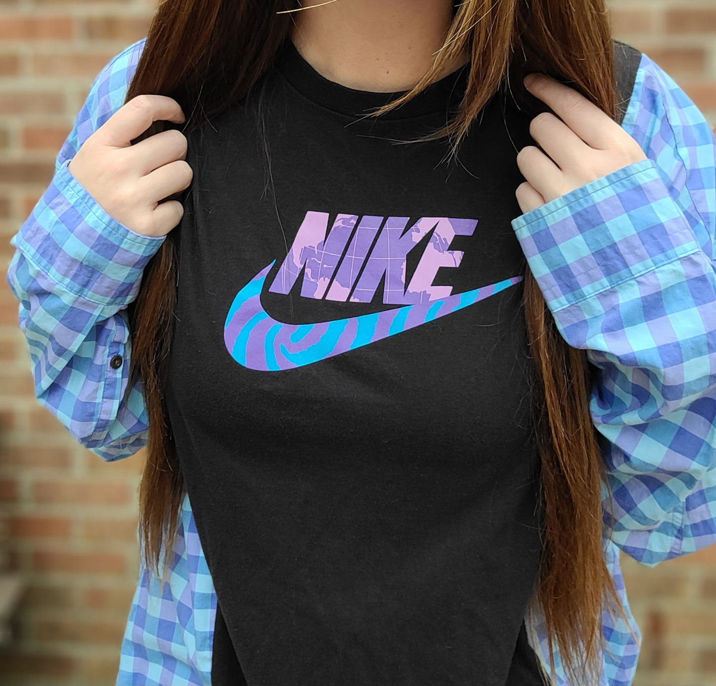 Nike tee x plaid