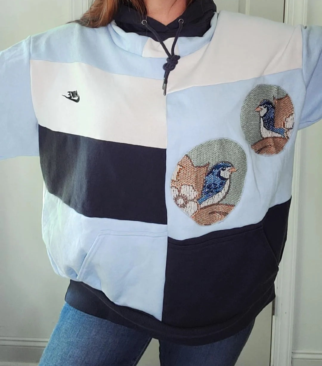 Bluebird Nike patchwork hoodie