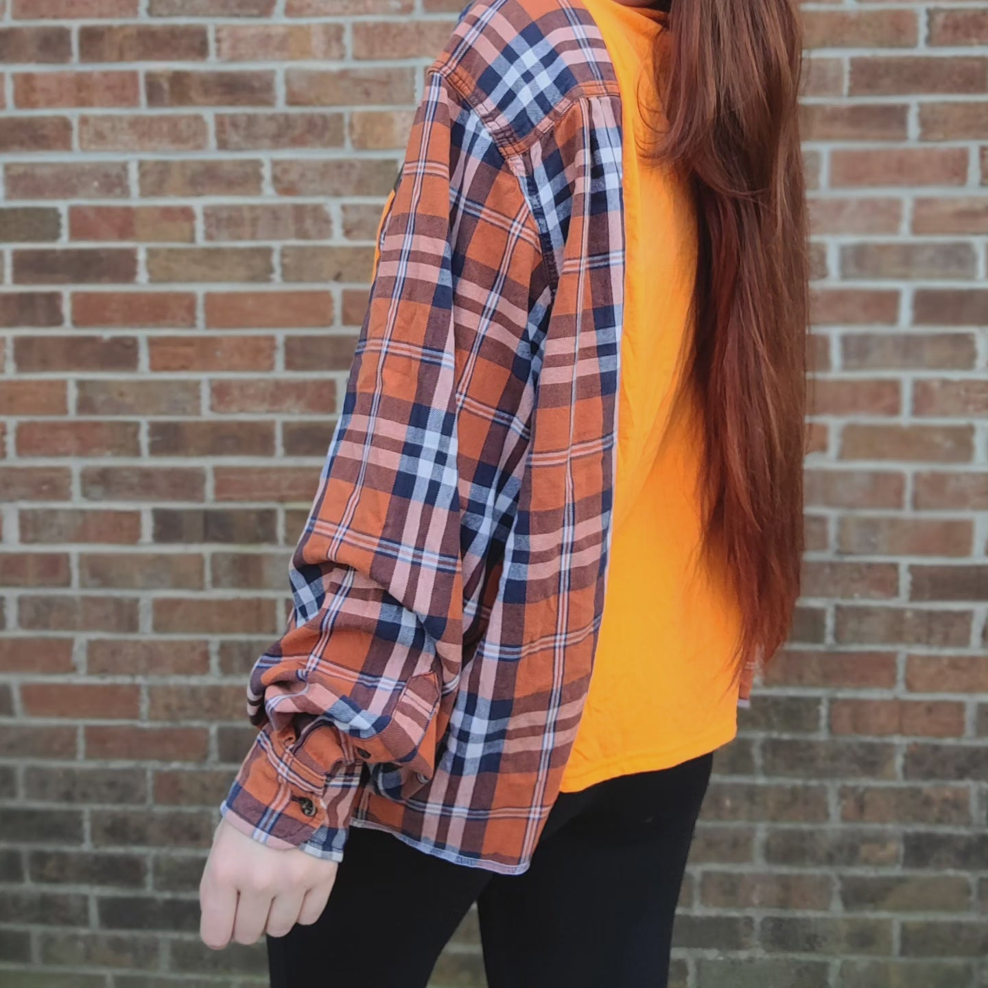 Flannel tee with wrangler patch