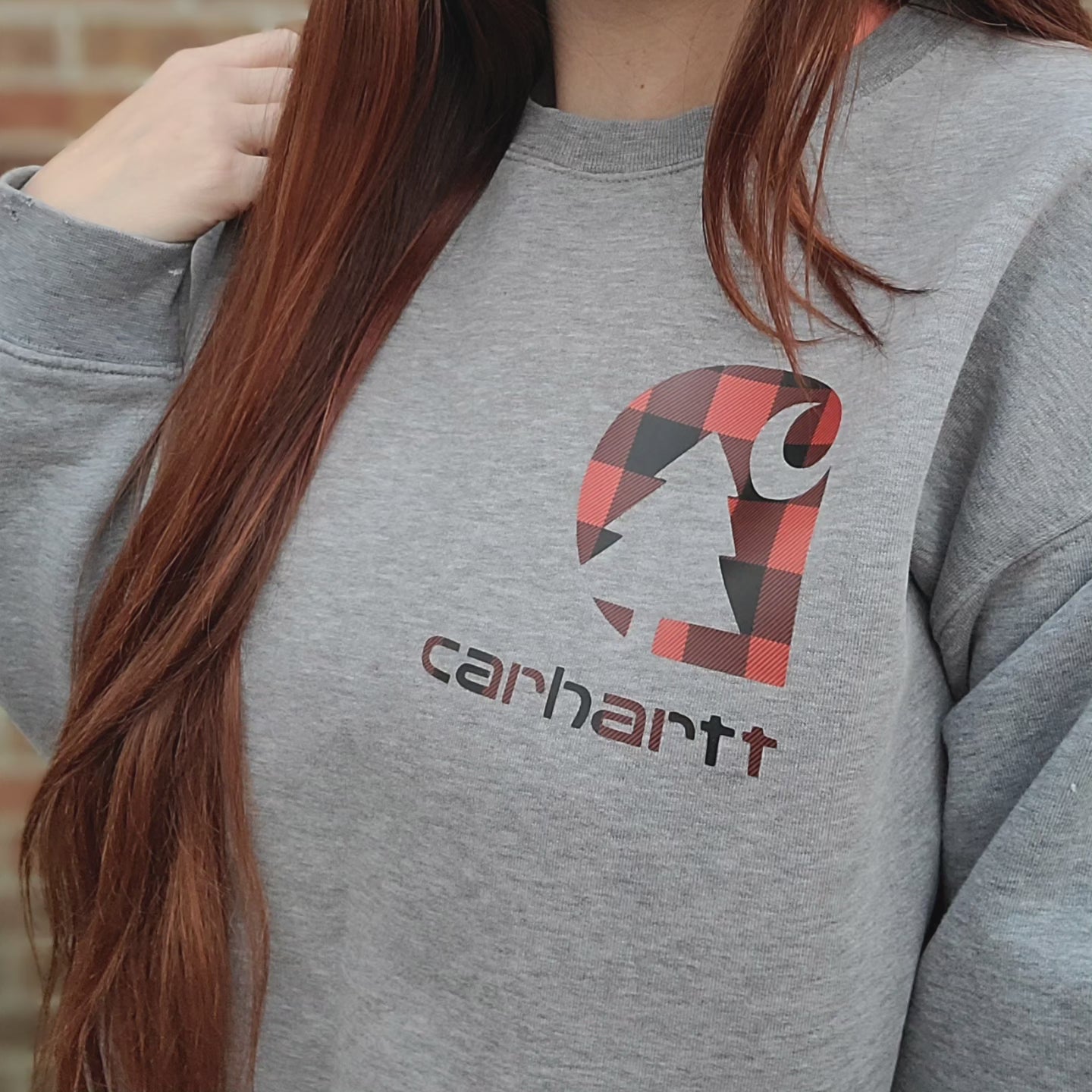 Vintage thick grey crewneck with carhartt logo