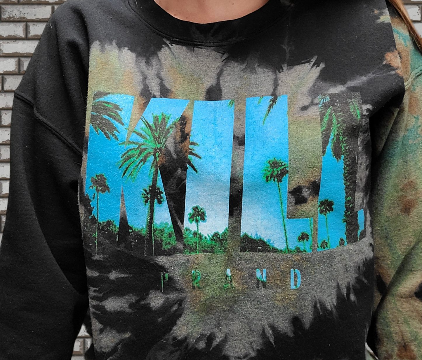 Kill Brand reverse tie dye crewneck