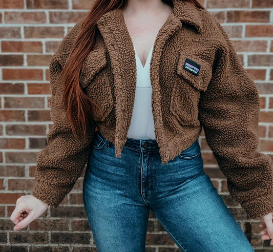 Cropped Sherpa Jacket with Patagonia patch